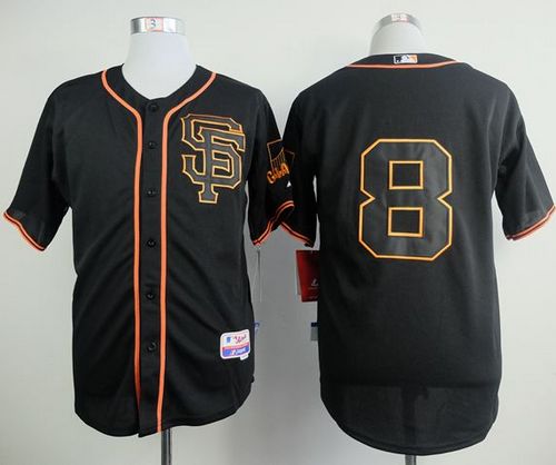 Giants #8 Hunter Pence Black Alternate Cool Base Stitched MLB Jersey - Click Image to Close